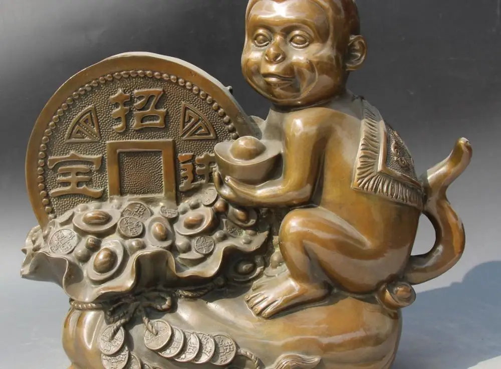 Bronze Wealth amass fortunes Zodiac Year Monkey Treasure Bowl On Gold Bag Statue
Bronze Wealth amass fortunes Zodiac Year Monkey Treasure Bowl On Gold Bag Statue