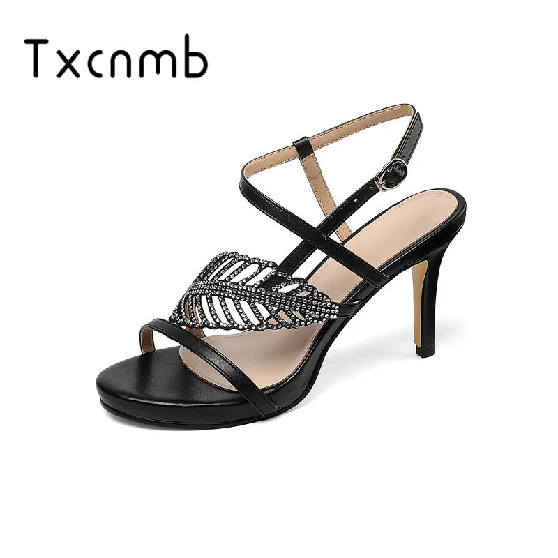 TXCNMB 2019 fashion Women Sandals Genuine Leather Buckle Round Toe Super High Heels Summer Casual wedding Shoes Woman
TXCNMB 2019 fashion Women Sandals Genuine Leather Buckle Round Toe Super High Heels Summer Casual wedding Shoes Woman
