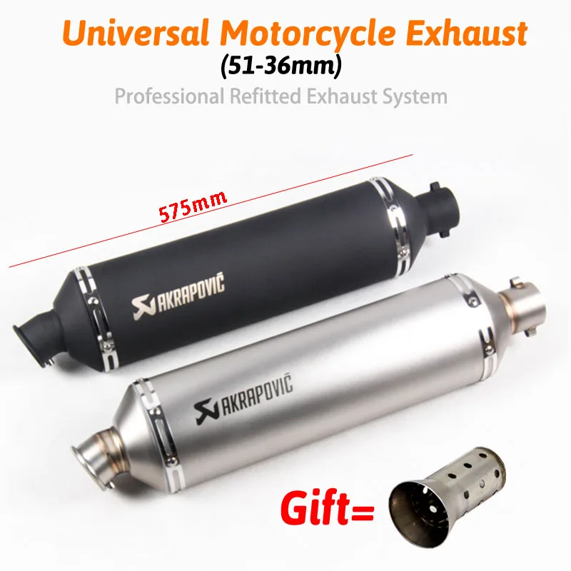 ID 51 мм длина 560 Универсальный мотоцикл Akrapovic наклейка Лазерная выхлопная труба