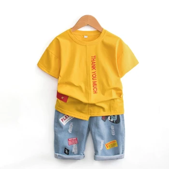 Kids Summer Clothes set for 4 6 8 10 12 14 Yrs Teens Boy Outfits Letter T-shirt Tops+Denim Shorts 2Pcs Suit Children Clothing
Kids Summer Clothes set for 4 6 8 10 12 14 Yrs Teens Boy Outfits Letter T-shirt Tops+Denim Shorts 2Pcs Suit Children Clothing