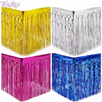FENGRISE Metallic Fringe Table Skirt Gold Foil Fringe Tinsel Curtain Table Skirt Wedding Decoration Table Decoration Anniversary
FENGRISE Metallic Fringe Table Skirt Gold Foil Fringe Tinsel Curtain Table Skirt Wedding Decoration Table Decoration Anniversary