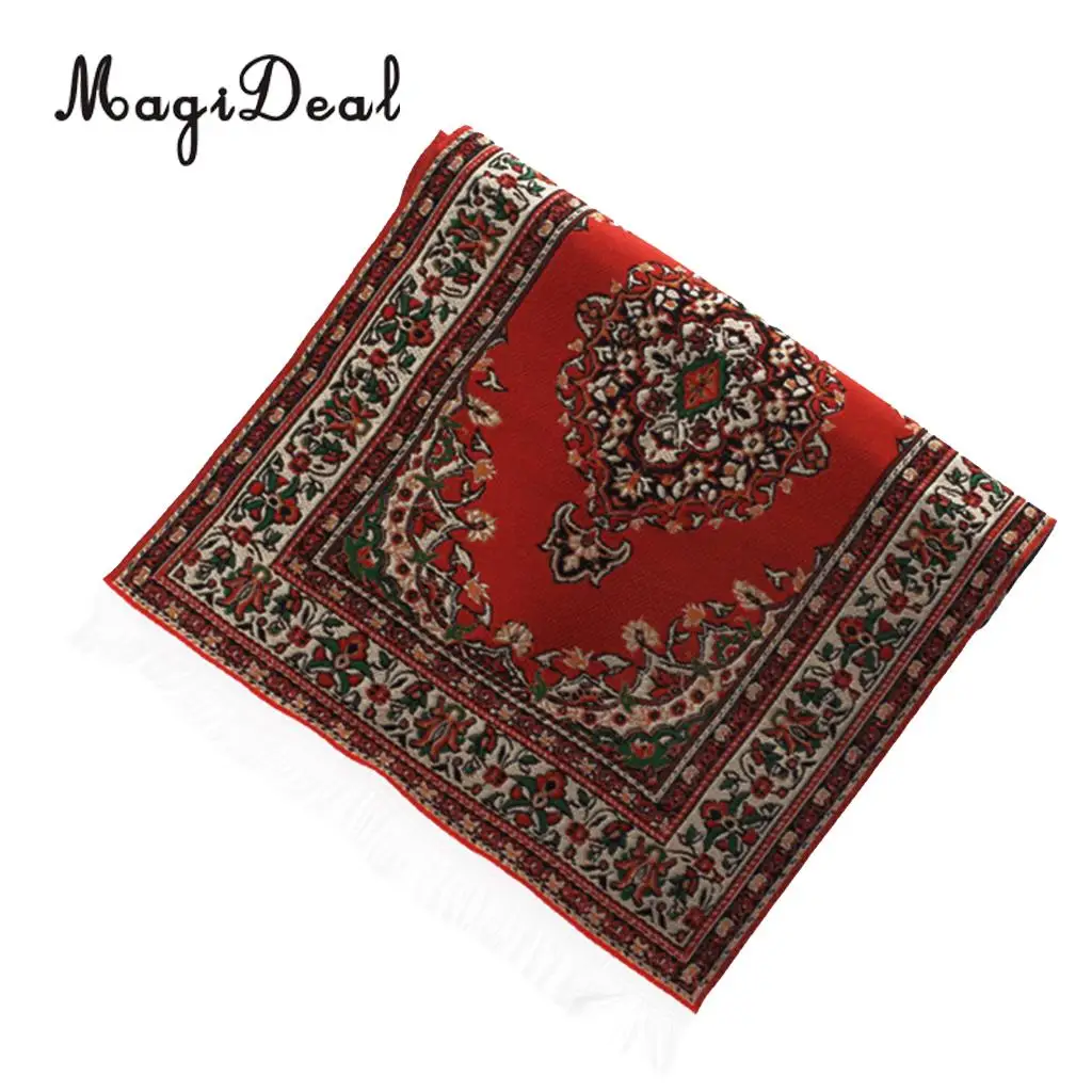 Chinese Happiness Theme Handmade Woven 1/12 Miniaturte Dollhouse Rug Fioor Capret for Living Room Door Furniture Decor