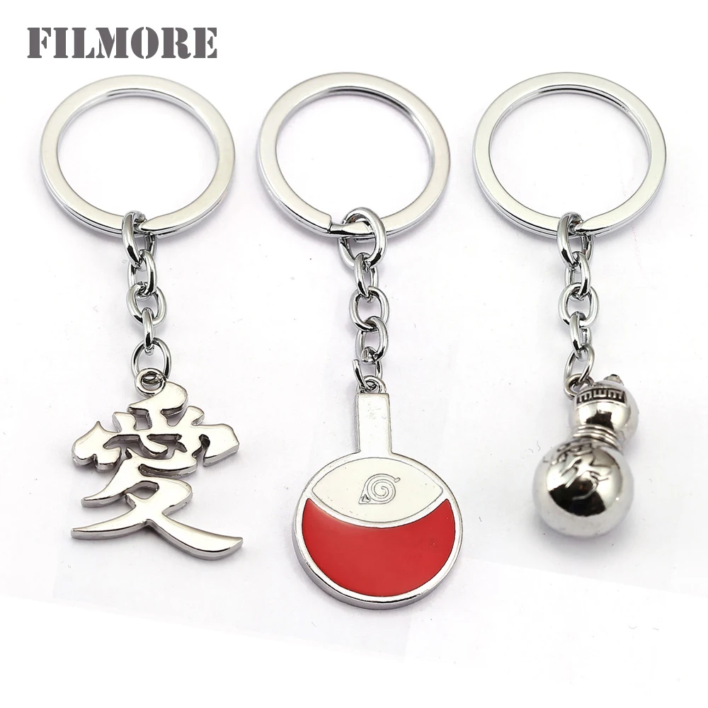 Hot Anime Naruto Keychains Gaara Sand Gourd Words Love Uchiha Key Chains Ninja Trinkets Jewelry Cosplay Accessories Gifts
Hot Anime Naruto Keychains Gaara Sand Gourd Words Love Uchiha Key Chains Ninja Trinkets Jewelry Cosplay Accessories Gifts