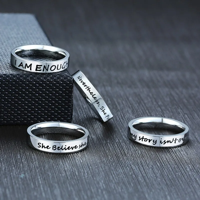 I am Enough Ring for Women Stainless Steel Motivational Inspirational Band Ring Body Positive Gift
I am Enough Ring for Women Stainless Steel Motivational Inspirational Band Ring Body Positive Gift