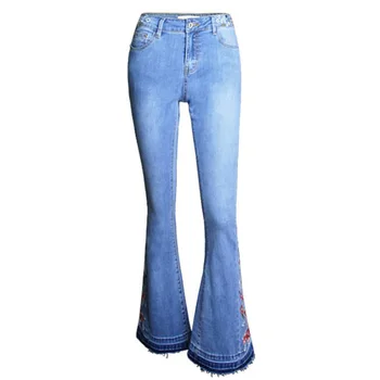 High Waist Jeans Women Bottoms Floral Embroidery Denim Pants Vintage Full Length Slim Fit Long Flare Pants Blue Jean Trousers
High Waist Jeans Women Bottoms Floral Embroidery Denim Pants Vintage Full Length Slim Fit Long Flare Pants Blue Jean Trousers