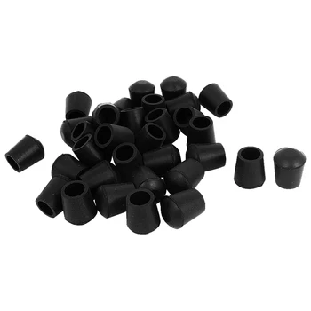 Rubber Furniture Crutch Feet Stool Chair Leg Tips Pads 100Pcs Black