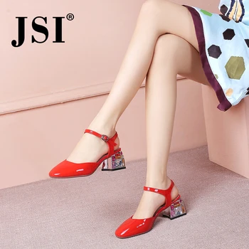 JSI Basic Patent Leather Women Sandals Pointed Toe Sweet Buckle 5.5cm Heel Shoes Strange Style Solid Party Fashion Sandals JO83
JSI Basic Patent Leather Women Sandals Pointed Toe Sweet Buckle 5.5cm Heel Shoes Strange Style Solid Party Fashion Sandals JO83