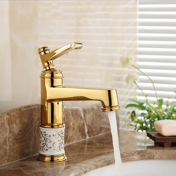 Bathroom Basin Faucet Golden Mixer with Porcelain Ceramic Single Handle Deck Mounte Torneira Banheiro Sink Faucet G1090
Bathroom Basin Faucet Golden Mixer with Porcelain Ceramic Single Handle Deck Mounte Torneira Banheiro Sink Faucet G1090