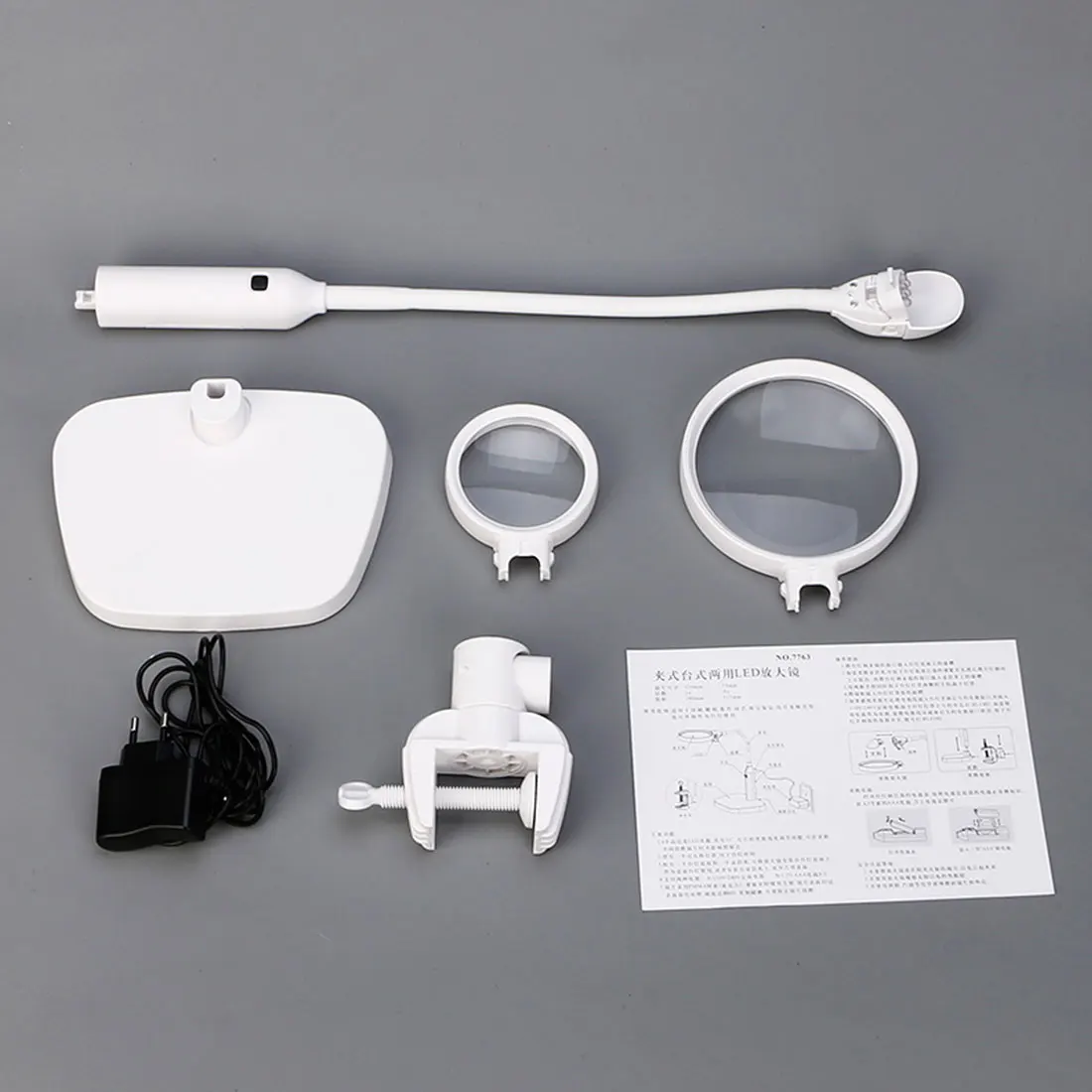 

Detachable Magnifier with Light 2X 5X Lamp Illuminated Magnifier Desk Magnifier For Prospecting Reading Archaeology