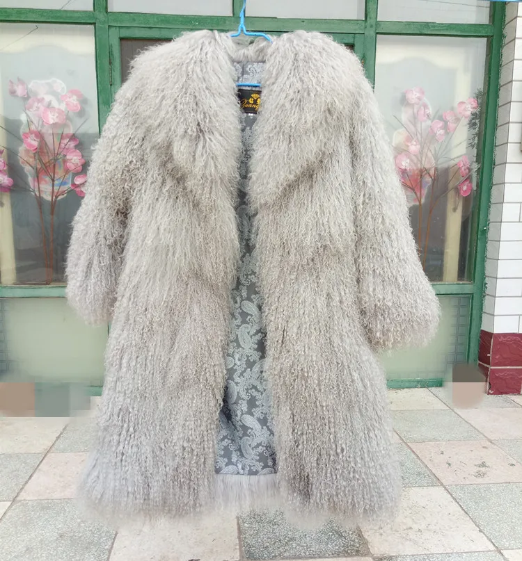 

2019 New real Mongolia Sheep Fur coat Women full pelt Sheep Fur Jacket winter fur coat customized plus Size Free Shipping F1061