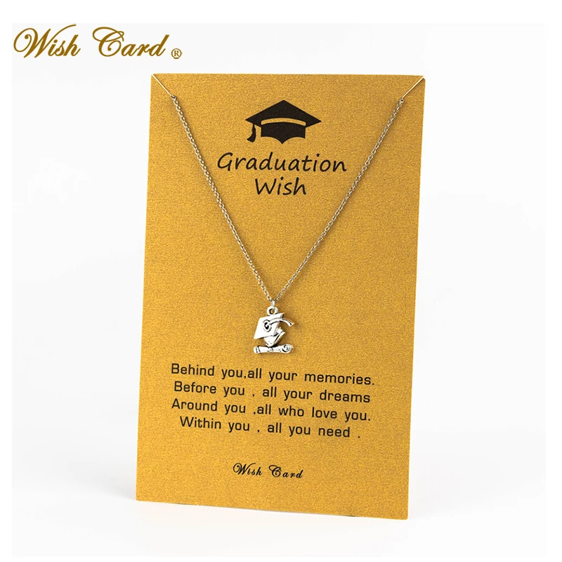 Wish Card 2019/2020 Graduation Blessing Silvery Pendant Necklace for Graduate Student Bachelor Hat Bijoux Collares Mujer CN222
Wish Card 2019/2020 Graduation Blessing Silvery Pendant Necklace for Graduate Student Bachelor Hat Bijoux Collares Mujer CN222