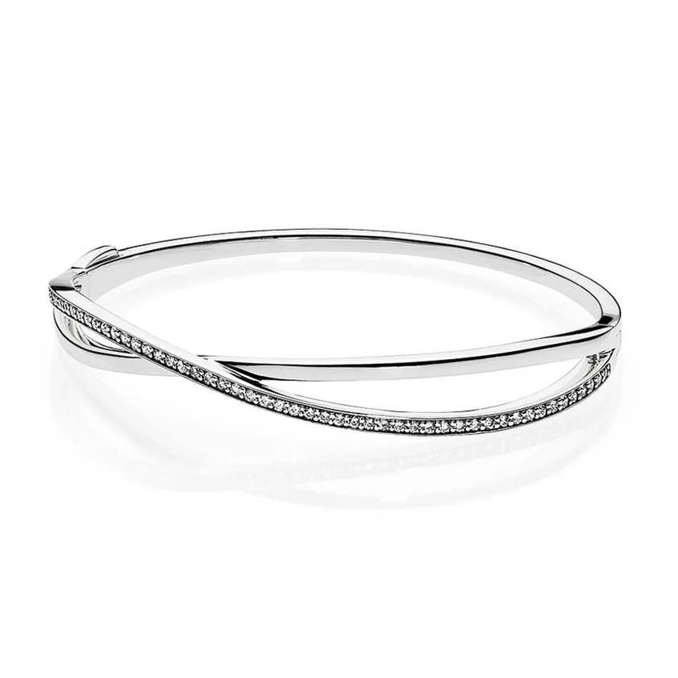 Authentic S925 Sterling Silver Women Bracelet Bangle fit Lady Bead Charms Pendant Dangle Entwined Bangle Bracelet Clear CZ
Authentic S925 Sterling Silver Women Bracelet Bangle fit Lady Bead Charms Pendant Dangle Entwined Bangle Bracelet Clear CZ
