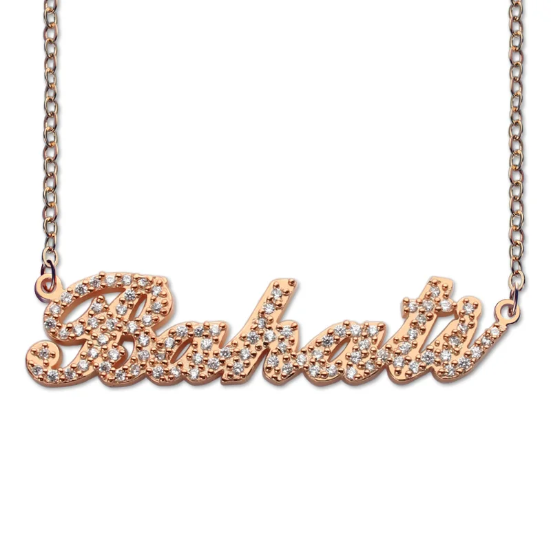 AILIN Sparkling Cut Carrie Style Rose Gold Color Name Necklace Personalized Nameplate Necklace Custom Jewelry Birthday Gift
AILIN Sparkling Cut Carrie Style Rose Gold Color Name Necklace Personalized Nameplate Necklace Custom Jewelry Birthday Gift