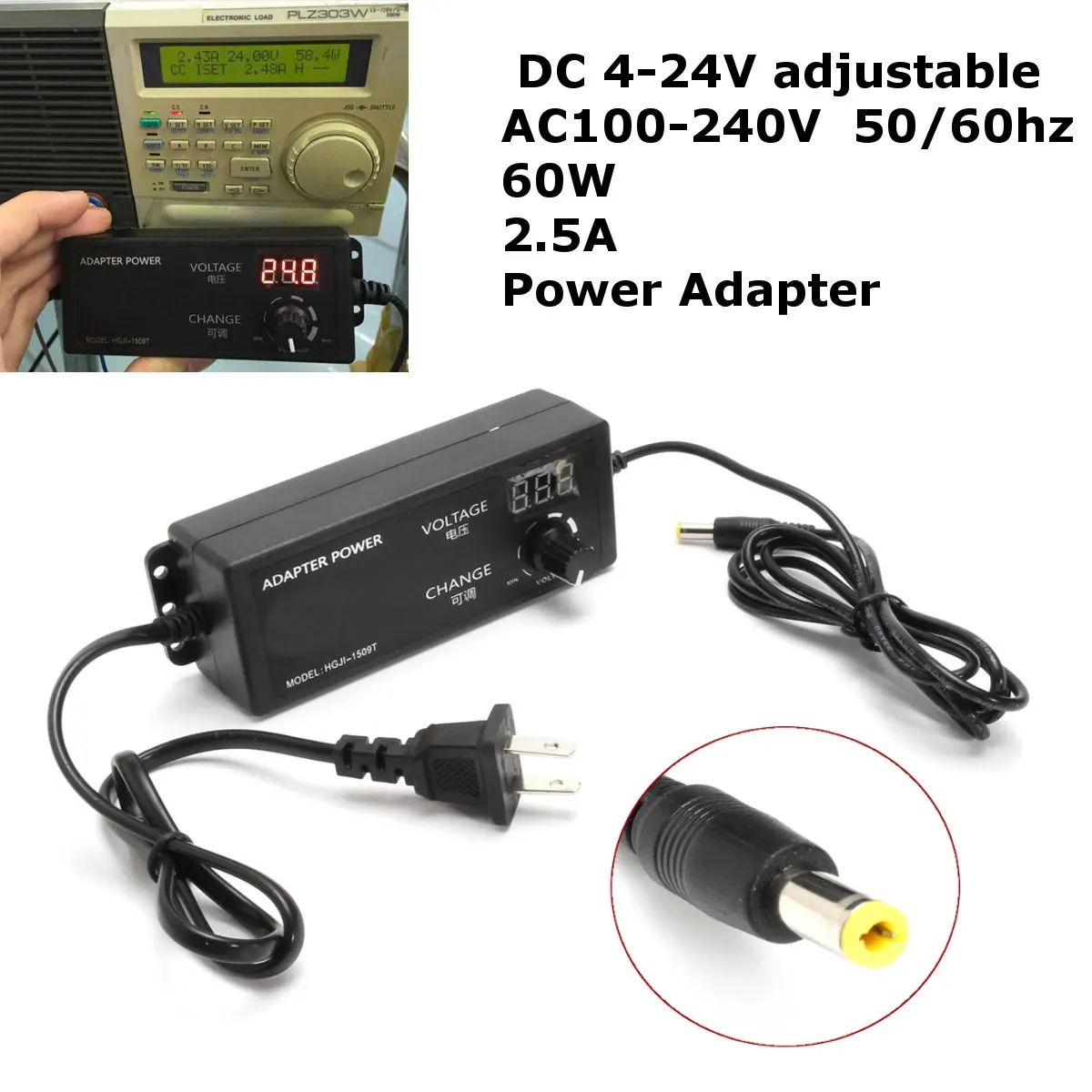 DC 4-24V Adjustable Power Adapter Supply Display 2.5A Speed Control Volt For DC Motor Light Dimmer
DC 4-24V Adjustable Power Adapter Supply Display 2.5A Speed Control Volt For DC Motor Light Dimmer