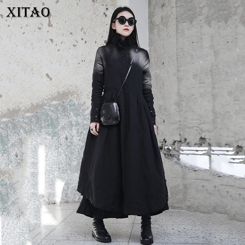 XITAO Women Pleated Plus Size Dress 2019 Autumn Stand Collar Button Wild Joker Single Breasted Black Casual Elegant ZLL1271
XITAO Women Pleated Plus Size Dress 2019 Autumn Stand Collar Button Wild Joker Single Breasted Black Casual Elegant ZLL1271