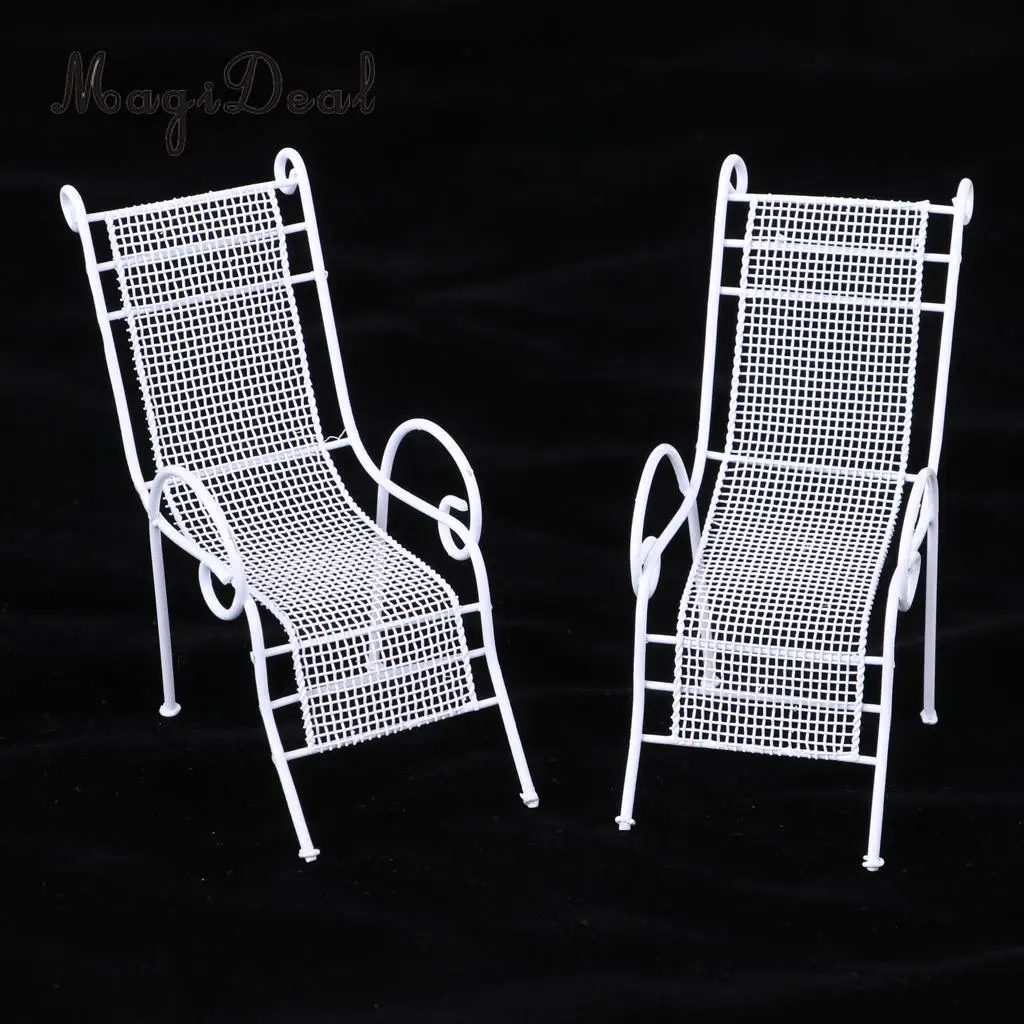 1/12 Scale Dollhouse Miniature Table Chairs Set Outdoor Garden Yard Scene Model Toy Furniture Decoration Accessory