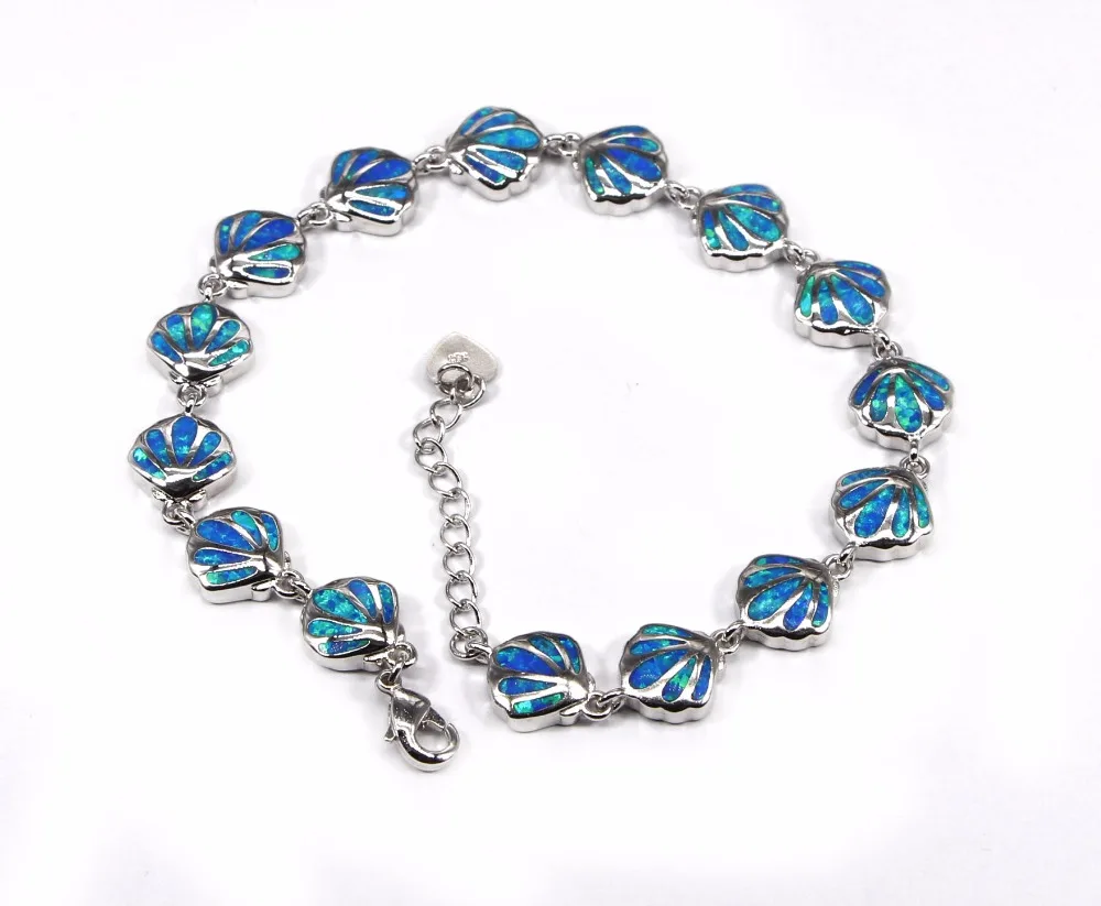 SZ0082 elegant flower shell chain blue opal bracelet silver chain bracelet and bracelet ladies fashion jewelry 
SZ0082 elegant flower shell chain blue opal bracelet silver chain bracelet and bracelet ladies fashion jewelry