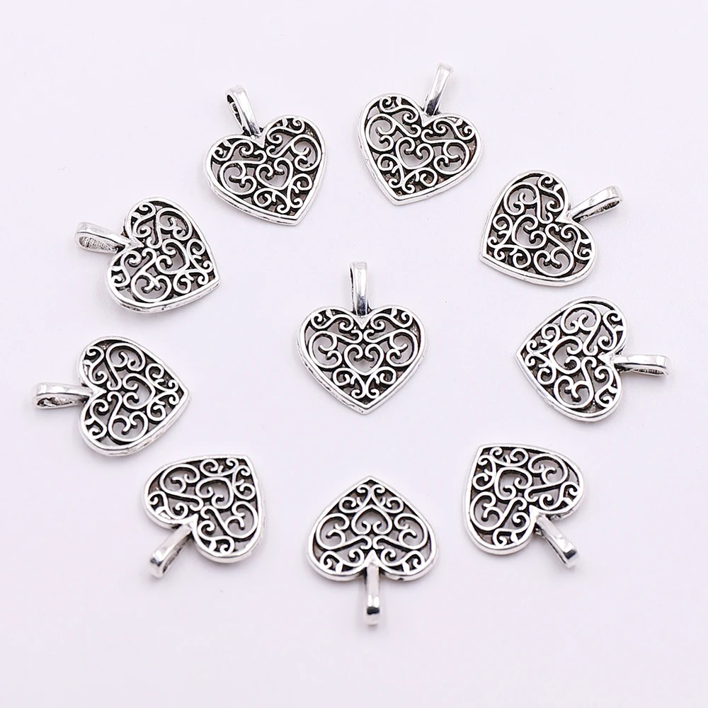 Wholesale Price Tibetan Silver Metal Charms Pendants Engrave Flower Heart Charms Bulk DIY Accessories for Bracelets Making
Wholesale Price Tibetan Silver Metal Charms Pendants Engrave Flower Heart Charms Bulk DIY Accessories for Bracelets Making