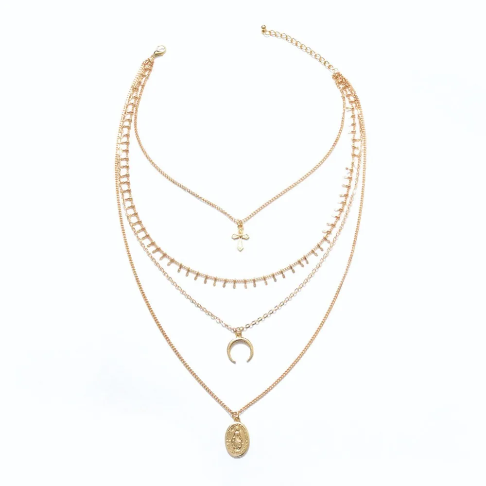 Bohemian Vintage Virgin Mary Multilayer Moon Necklace for Female Jesus Cross Religious Jewelry Fashion Jewelry Collars #289610
Bohemian Vintage Virgin Mary Multilayer Moon Necklace for Female Jesus Cross Religious Jewelry Fashion Jewelry Collars #289610