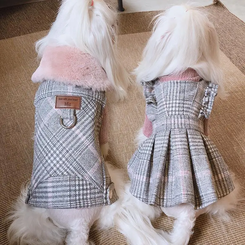 KZ wool one Light luxury plaid sweethearts outfit Autumn and winter pet dog clothes teddy dogs than bear cat
KZ wool one Light luxury plaid sweethearts outfit Autumn and winter pet dog clothes teddy dogs than bear cat