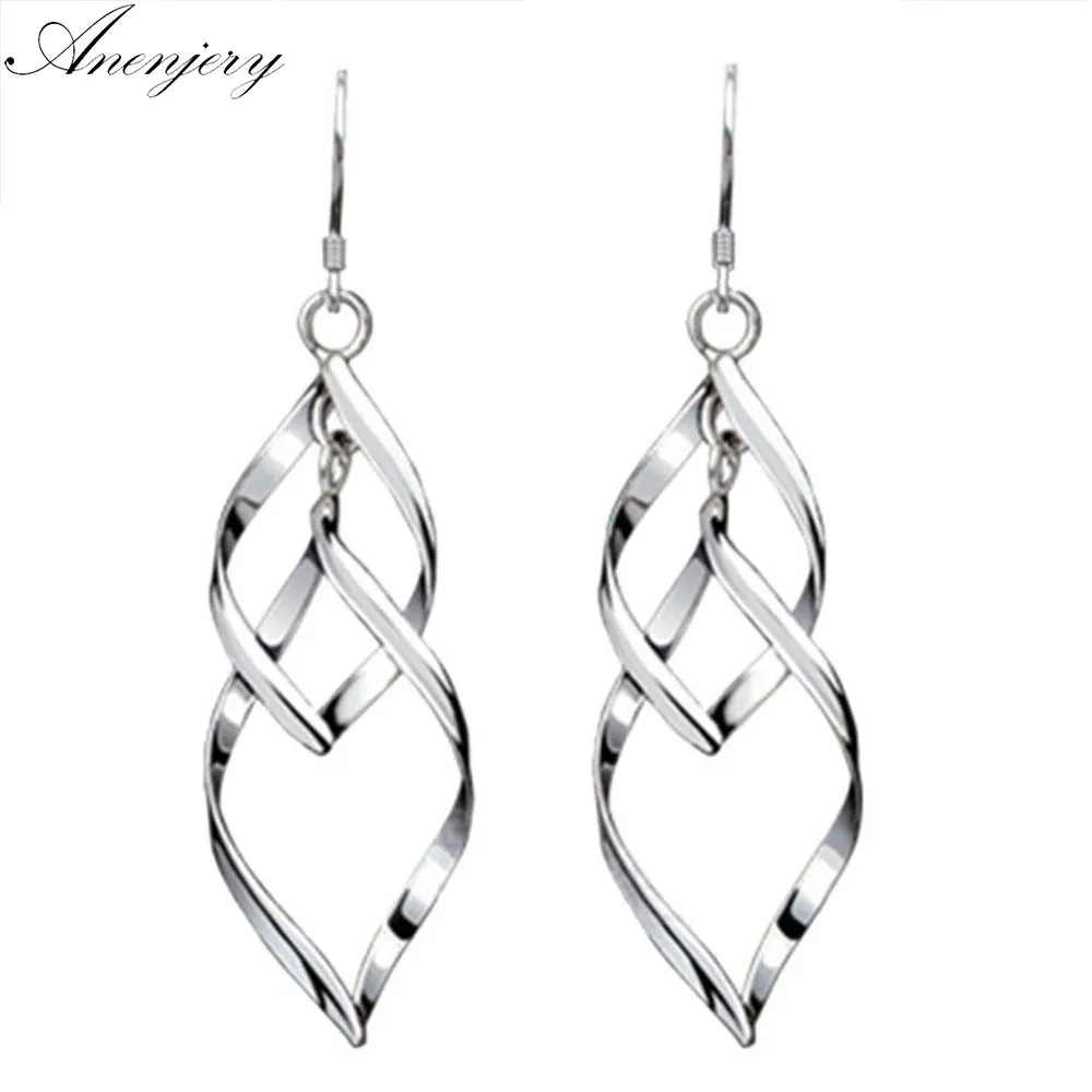 Anenjery Classic 925 Sterling Silver Earrings Long Tassel Twisted Drop Earrings For Women Oorbellen Brincos S-E301
Anenjery Classic 925 Sterling Silver Earrings Long Tassel Twisted Drop Earrings For Women Oorbellen Brincos S-E301