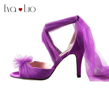 CHS962 DHL Express Cross Strap Tulle Ribbon Purple Satin Bridal Wedding Shoes Women Dress Sandals High Heels Women Shoes
CHS962 DHL Express Cross Strap Tulle Ribbon Purple Satin Bridal Wedding Shoes Women Dress Sandals High Heels Women Shoes