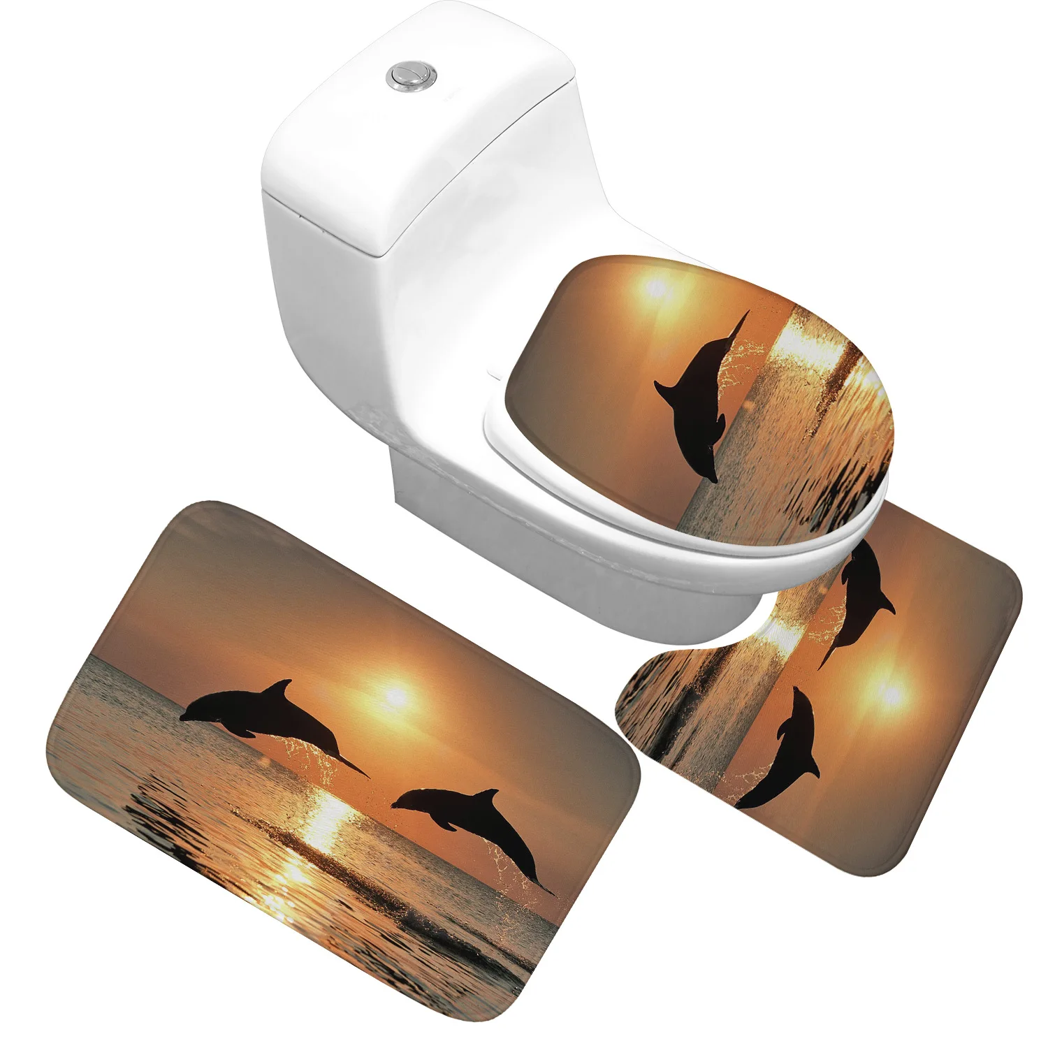 Honlaker Dolphin Series Bathroom Mat 3 Sets of Super Soft Absorbent Bathroom Rug Non-slip Bath Mats Toilet Cover Foot Mat
Honlaker Dolphin Series Bathroom Mat 3 Sets of Super Soft Absorbent Bathroom Rug Non-slip Bath Mats Toilet Cover Foot Mat