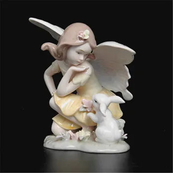 Angel Girl Statue Angel and Rabbit Purely Manual Ceramics Creative Craftwork Desktop Decoration Office G1271
Angel Girl Statue Angel and Rabbit Purely Manual Ceramics Creative Craftwork Desktop Decoration Office G1271