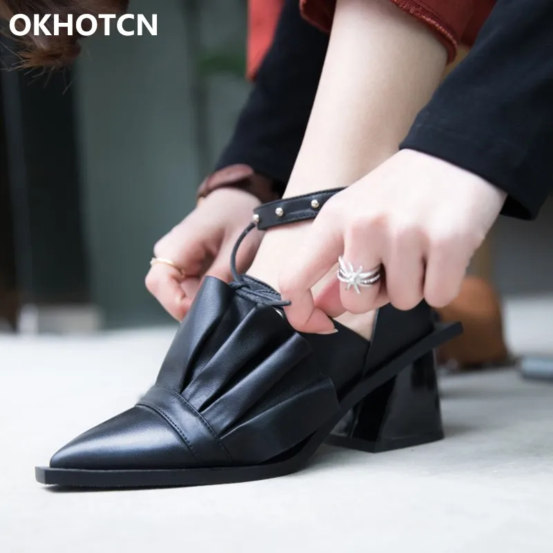 Fashion New Designers Pointed Toe Women Nude Shoes Special Ruffles Upper Rome Ankle Strap Lady High Heels Shoes Strange Heel
Fashion New Designers Pointed Toe Women Nude Shoes Special Ruffles Upper Rome Ankle Strap Lady High Heels Shoes Strange Heel