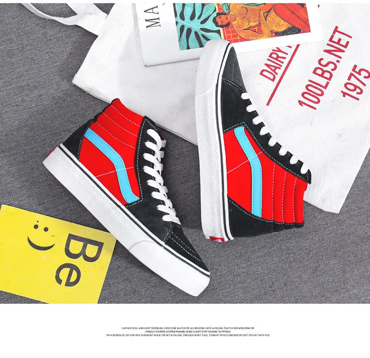 2019 Fashion Sneakers High Top Men's Casual Canvas Shoes Breathable Comfortable No-slip Youth Lace-up Stripe All-match Shoes
2019 Fashion Sneakers High Top Men's Casual Canvas Shoes Breathable Comfortable No-slip Youth Lace-up Stripe All-match Shoes