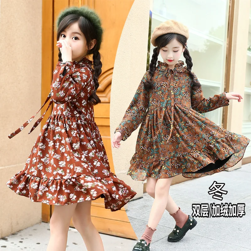 Autumn Winter Dress New Plush Thickened Dress Girls Korean Retro Chiffon Girls Dress
Autumn Winter Dress New Plush Thickened Dress Girls Korean Retro Chiffon Girls Dress