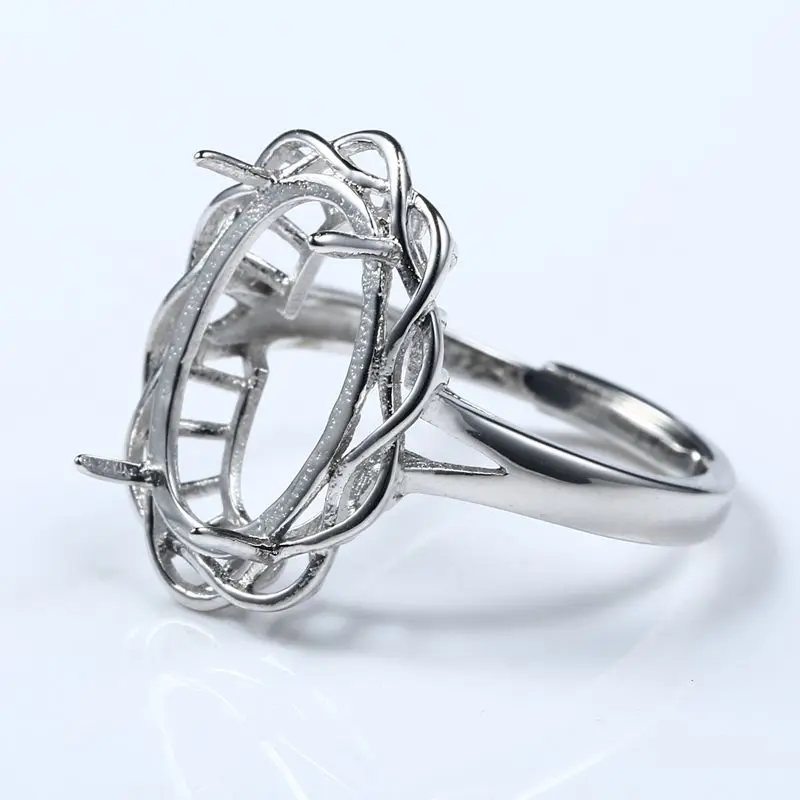 925 Sterling Silver Women Ring Semi Mount Engagement Wedding Ring Oval Cabochon 10x15MM Fine Jewelry Setting
925 Sterling Silver Women Ring Semi Mount Engagement Wedding Ring Oval Cabochon 10x15MM Fine Jewelry Setting