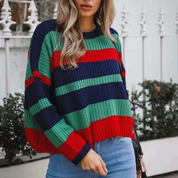 Korean Striped Women Oversized Sweater 2018 Autumn High Street Knitted Pullovers Batwing Sleeve Knitwear Ladies O-neck Sweaters
Korean Striped Women Oversized Sweater 2018 Autumn High Street Knitted Pullovers Batwing Sleeve Knitwear Ladies O-neck Sweaters