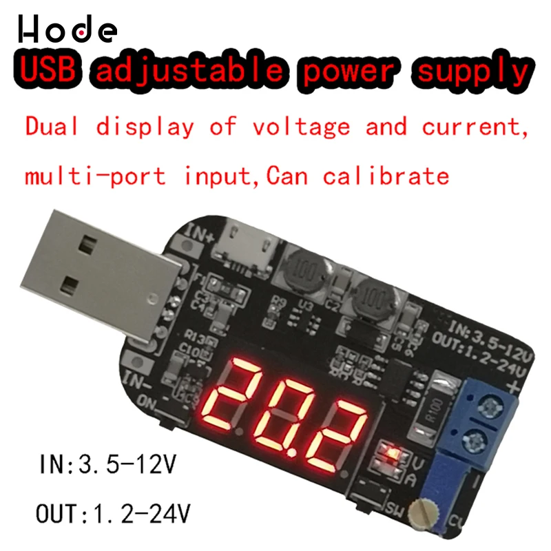 Micro USB 5V to 3.3V 9V 12V 18V 24V Adjustable Buck-Boost Power Supply Voltage Regulator Module LED Display
Micro USB 5V to 3.3V 9V 12V 18V 24V Adjustable Buck-Boost Power Supply Voltage Regulator Module LED Display