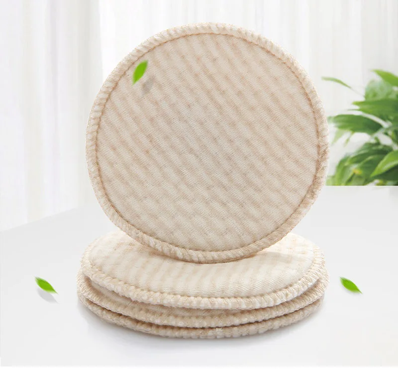 4pcs Natural Colored Cotton Baby Feeding Breast Pad Washable Nursing Soft Absorbent Reusable Anti-overflow Maternity | Мать и ребенок