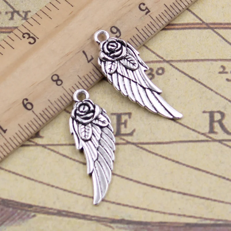 15pcs Charms Angel Wings Flower 30x12mm Tibetan Bronze Silver Color Pendants Crafts Making Findings Handmade Antique DIY Jewelry
15pcs Charms Angel Wings Flower 30x12mm Tibetan Bronze Silver Color Pendants Crafts Making Findings Handmade Antique DIY Jewelry