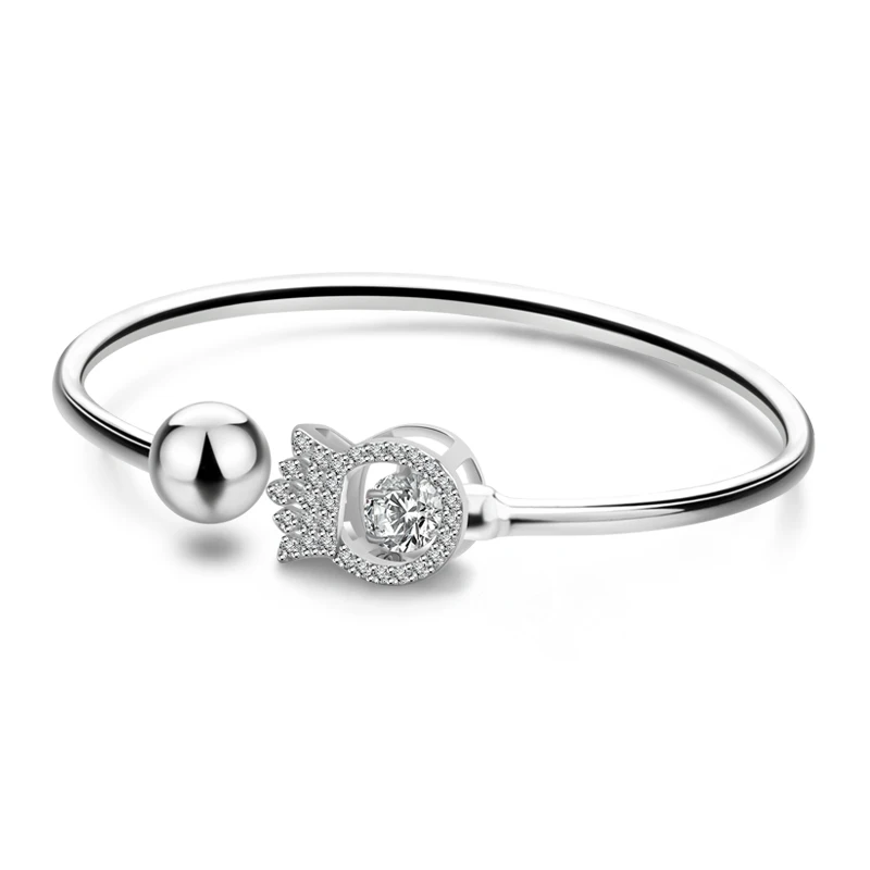 Wholesale fashion 100% 925 sterling silver girl bracelet High quality woman AAA zircon shiny Crown bracelet ball silver jewelry
Wholesale fashion 100% 925 sterling silver girl bracelet High quality woman AAA zircon shiny Crown bracelet ball silver jewelry