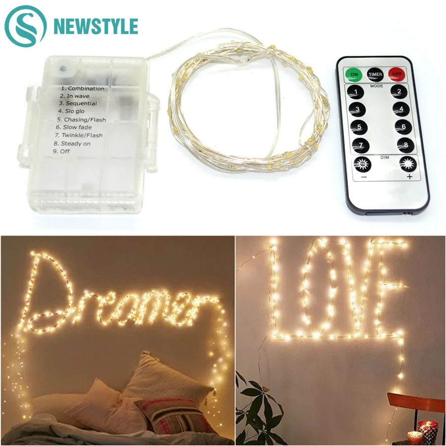 Copper Wire 50 LED String Lights Waterproof Outdoor Fairy Lights For Christmas Garland Wedding Decoration With RF Remote Control
Copper Wire 50 LED String Lights Waterproof Outdoor Fairy Lights For Christmas Garland Wedding Decoration With RF Remote Control