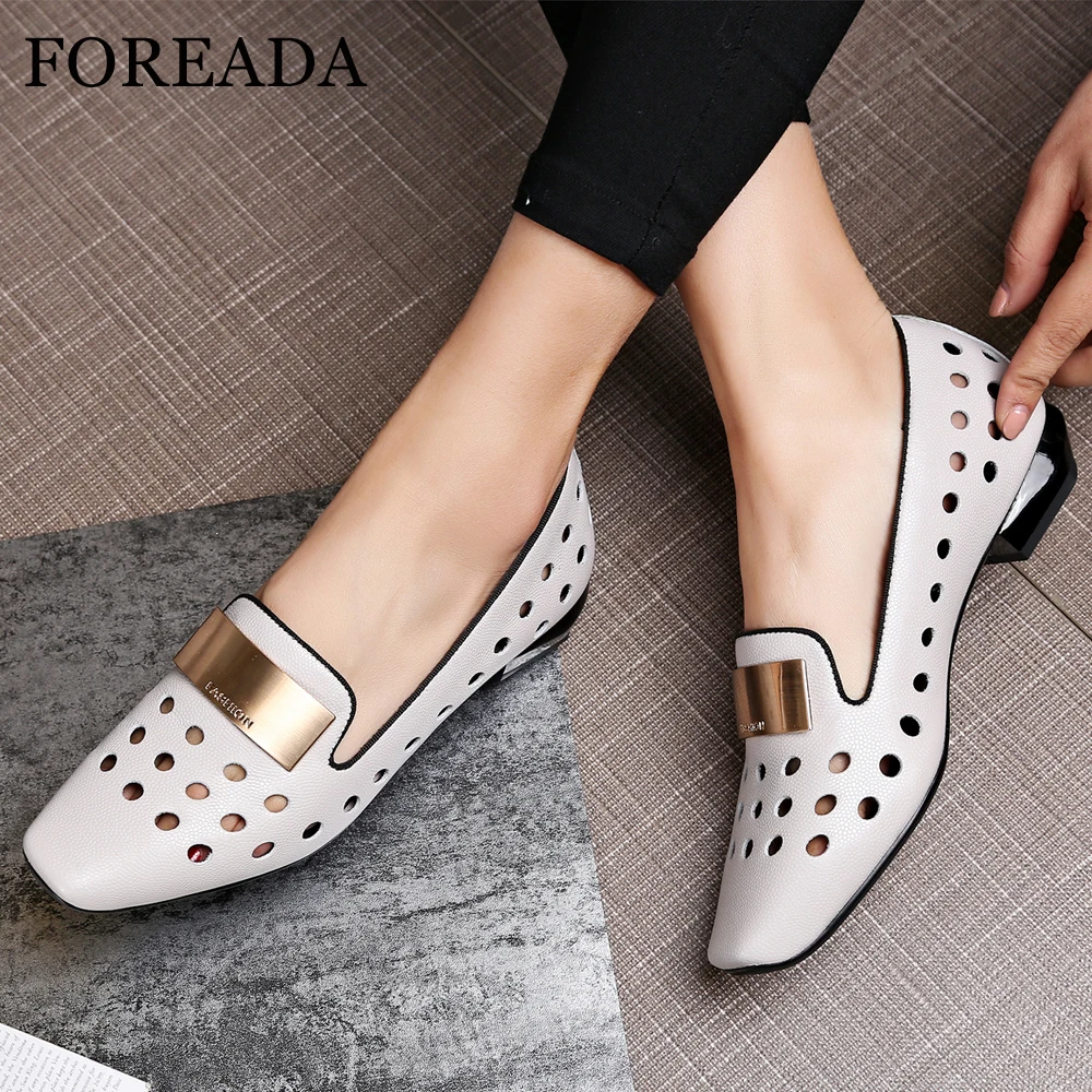 FOREADA Women Pumps High Heels Natural Genuine Leather Cutout Block Heels Shoes Metal Decoration Square Toe Ladies Shoes Size 42
FOREADA Women Pumps High Heels Natural Genuine Leather Cutout Block Heels Shoes Metal Decoration Square Toe Ladies Shoes Size 42
