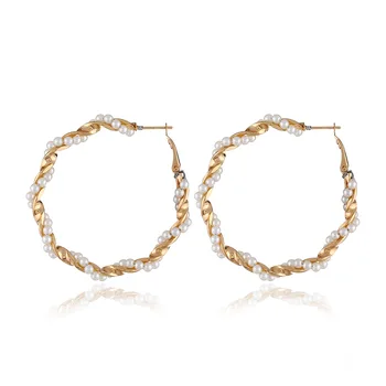 New Fashion Classic Metal Round Hoop Earrings Women Korean Personality Simple Large Circle Pearl Earrings Female Jewelry
New Fashion Classic Metal Round Hoop Earrings Women Korean Personality Simple Large Circle Pearl Earrings Female Jewelry