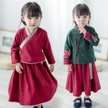 Baby Girls Cotton Linen 2 Piece Tang Suit Clothes Kids Photography Clothing Improved Chinese Style Hanfu Dress Cosplay Costume
Baby Girls Cotton Linen 2 Piece Tang Suit Clothes Kids Photography Clothing Improved Chinese Style Hanfu Dress Cosplay Costume