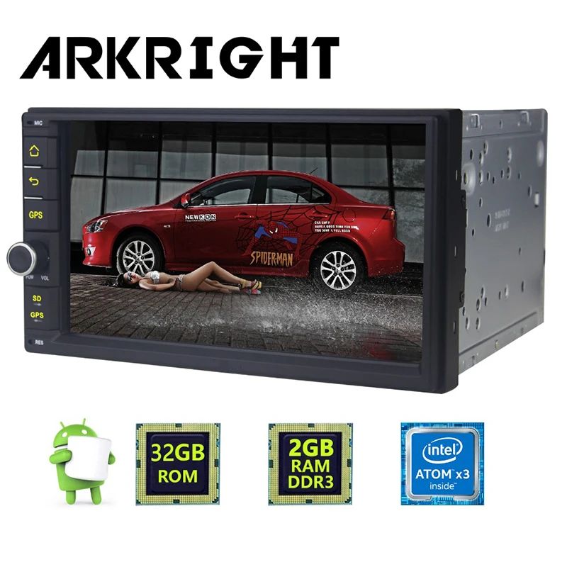 ARKRIGHT 7" Universal Car Radio Audio Stereo RAM 2GB 32GB ROM Android 6.0 GPS Navigation Head Unit Multimedia Player HD
ARKRIGHT 7" Universal Car Radio Audio Stereo RAM 2GB 32GB ROM Android 6.0 GPS Navigation Head Unit Multimedia Player HD