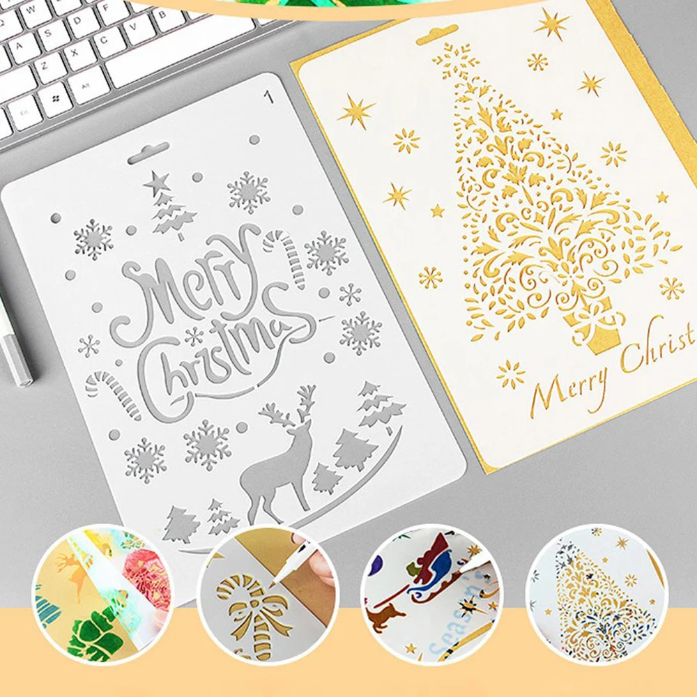 12PC DIY Christmas Craft Hollow Layering Stencils For Wall Painting Scrapbooking Stamp Album Decorative Embossing Paper Template
12PC DIY Christmas Craft Hollow Layering Stencils For Wall Painting Scrapbooking Stamp Album Decorative Embossing Paper Template