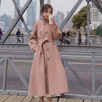 2019 Fashion Elegant Wool Pink Coat Women Single Breasted Sashes Thick Outerwear Solid Long Women's Woolen&Blends Coats DS50838
2019 Fashion Elegant Wool Pink Coat Women Single Breasted Sashes Thick Outerwear Solid Long Women's Woolen&Blends Coats DS50838