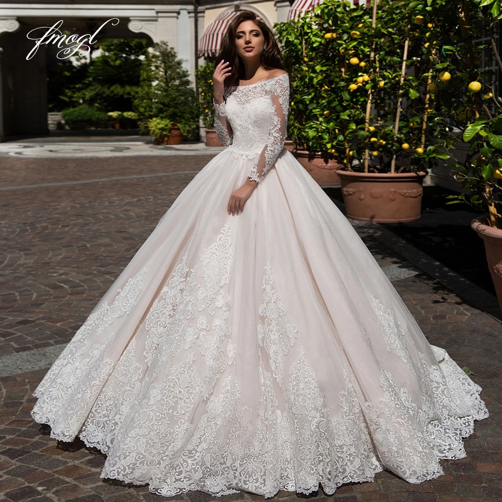 Fmogl Vestido De Noiva Long Sleeve Lace Wedding Dresses Luxury Appliques Button Court Train Vintage A Line Bride Gown
Fmogl Vestido De Noiva Long Sleeve Lace Wedding Dresses Luxury Appliques Button Court Train Vintage A Line Bride Gown