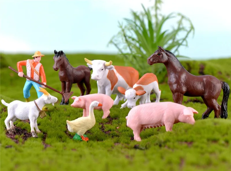 Simulation Farm Horse Cow Pig Farmer Model Figurine Miniature Fairy Garden Home Decor Accessories PVC Craft Gift accessories
Simulation Farm Horse Cow Pig Farmer Model Figurine Miniature Fairy Garden Home Decor Accessories PVC Craft Gift accessories