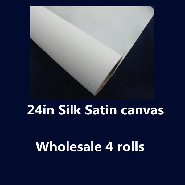 24 дюйма струйная гладкая шелковая атласная ткань для печати на фоне 4 рулона