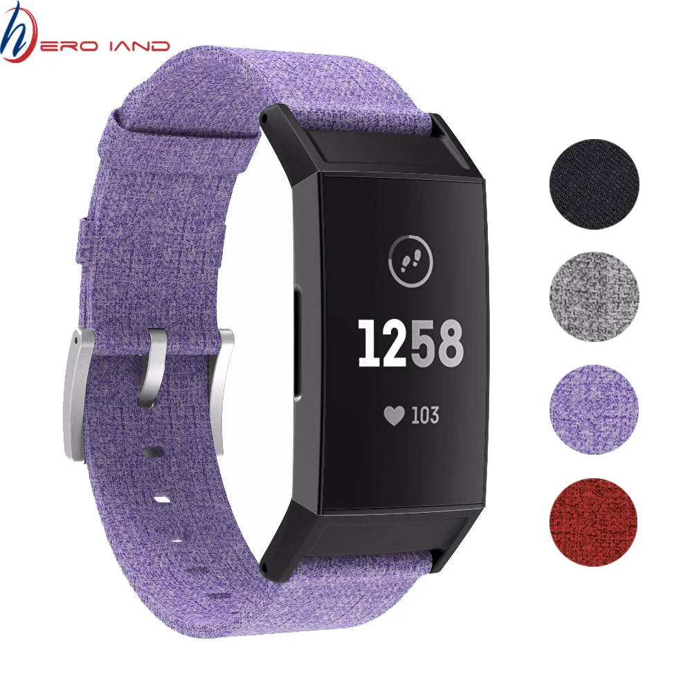 

Woven Canvas Fabric strap for Fitbit charge 3 4 Band Replacement Stable Watch Strap for charge3 4 Wristband smart bracelet Wirst