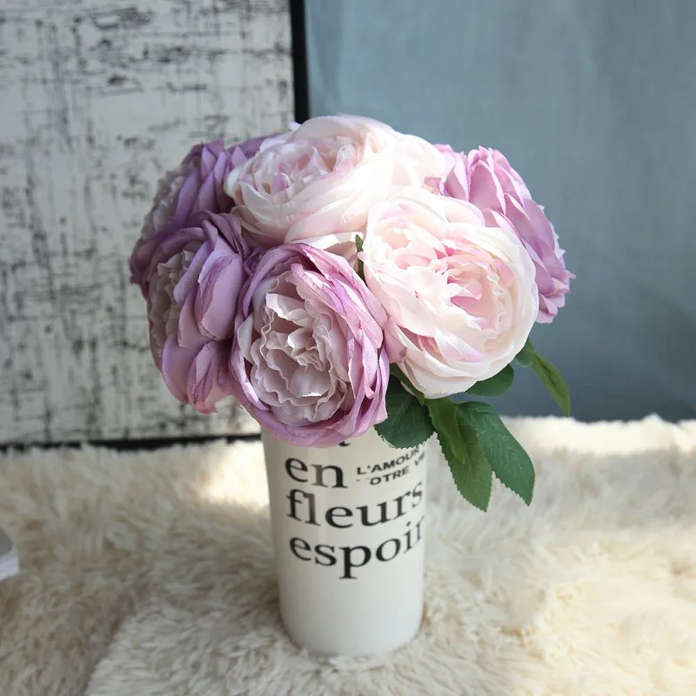 Hxroolrp Rose Pink Silk Peony Artificial Flowers Bouquet 5 Big Head Cheap Fake Flowers for Home Wedding Decoration indoor F1
Hxroolrp Rose Pink Silk Peony Artificial Flowers Bouquet 5 Big Head Cheap Fake Flowers for Home Wedding Decoration indoor F1