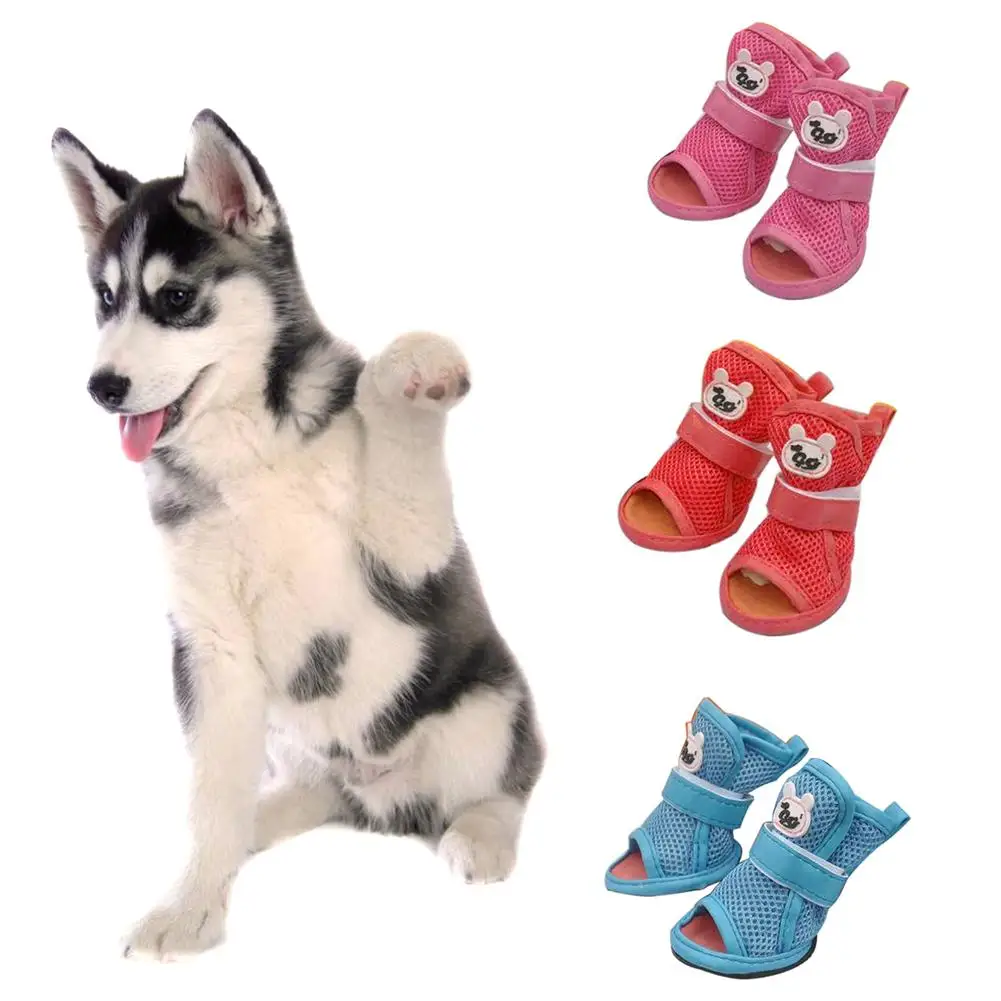 4Pcs Fashion Summer Dog Sandals Soft Breathable Anti-Skid Cute Mesh Pet Shoes Sandals Dog Puppy Boots for Small Medium Dog 4-5cm 
4Pcs Fashion Summer Dog Sandals Soft Breathable Anti-Skid Cute Mesh Pet Shoes Sandals Dog Puppy Boots for Small Medium Dog 4-5cm